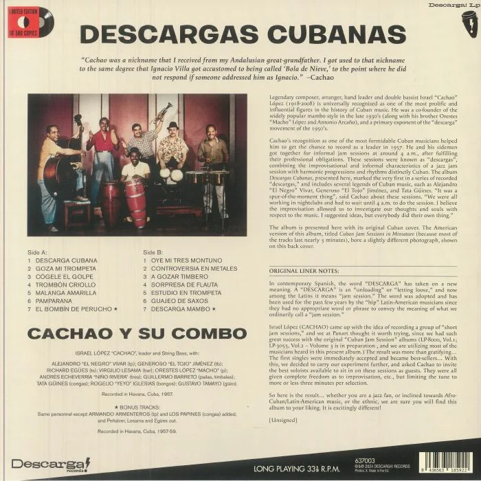 Обратная сторона обложки — CACHAO — Descargas Cubanas (reissue)