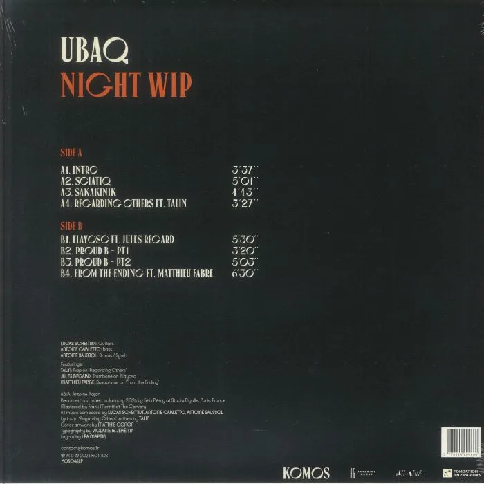 Обратная сторона обложки — UBAQ — Night Wip