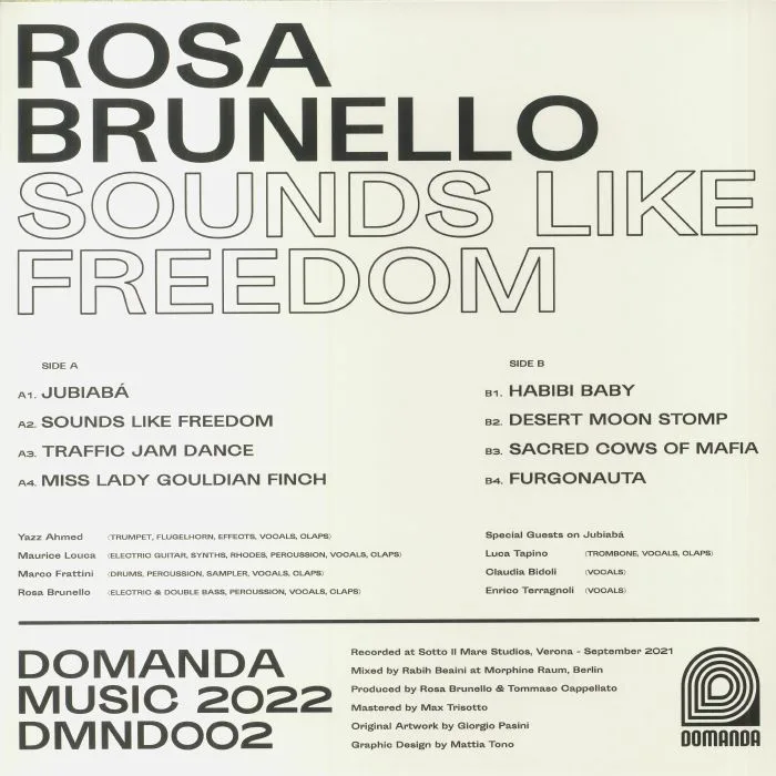 Back cover — Rosa BRUNELLO — Sounds Like Freedom