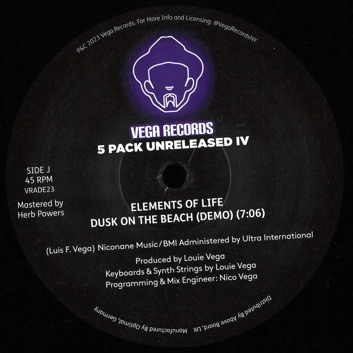 Front cover — Louie Vega,Various — Vega Records 5 Pack Unreleased IV 5x12"