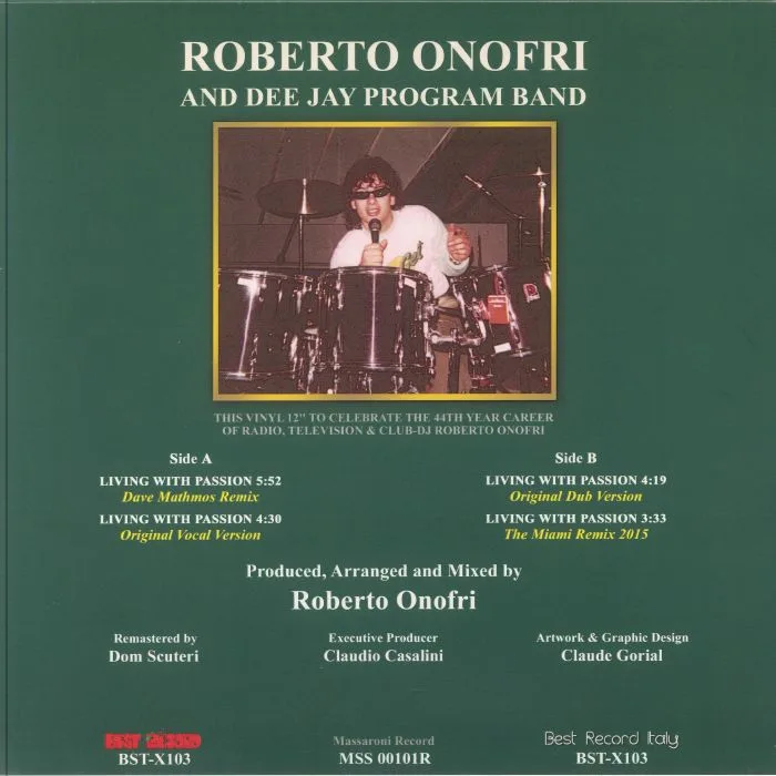Back cover — Roberto ONOFRI / DEE JAY PROGRAM BAND — Living With Passion (remastered)