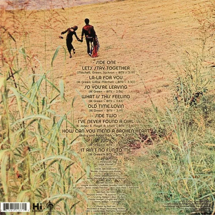 Обратная сторона обложки — Al GREEN — Let's Stay Together