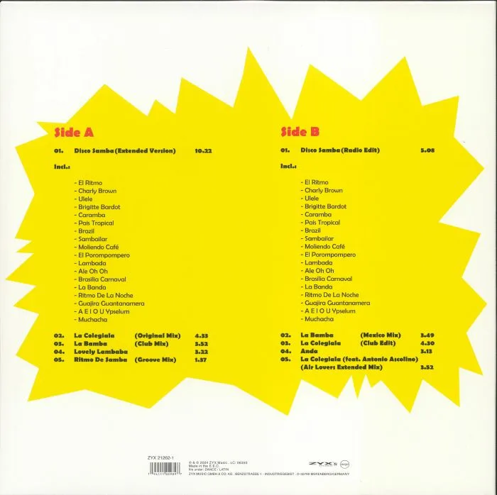 Обратная сторона обложки — LOS MAYOS — Disco Samba (reissue)