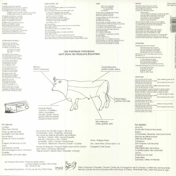 Обратная сторона обложки — LES GARCONS BOUCHERS — Les Garcons Bouchers (reissue)