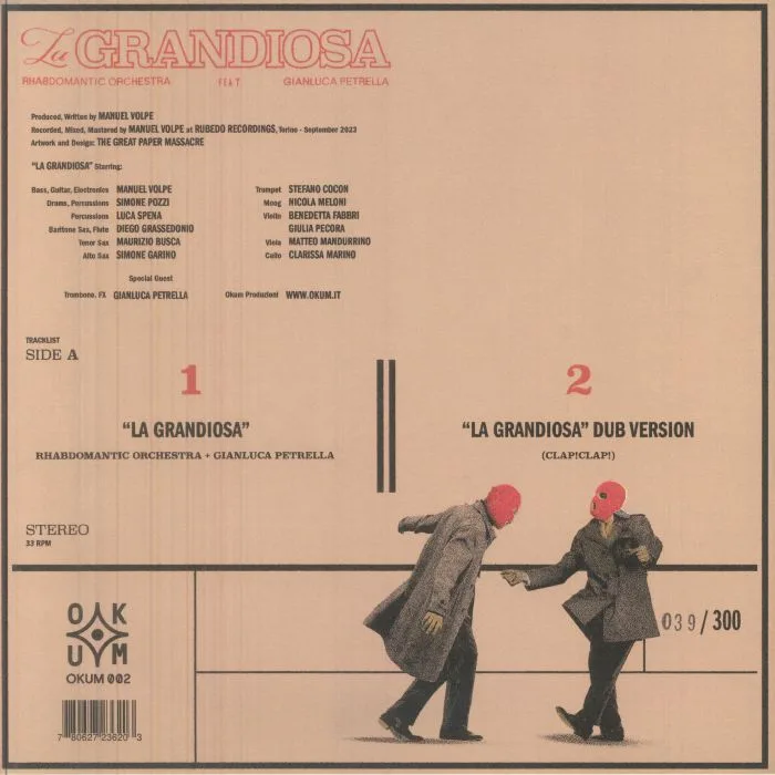 Обратная сторона обложки — RHABDOMANTIC ORCHESTRA feat GIANLUCA PETRELLA — La Grandiosa