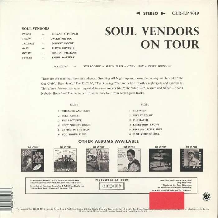 Обратная сторона обложки — SOUL VENDORS — On Tour