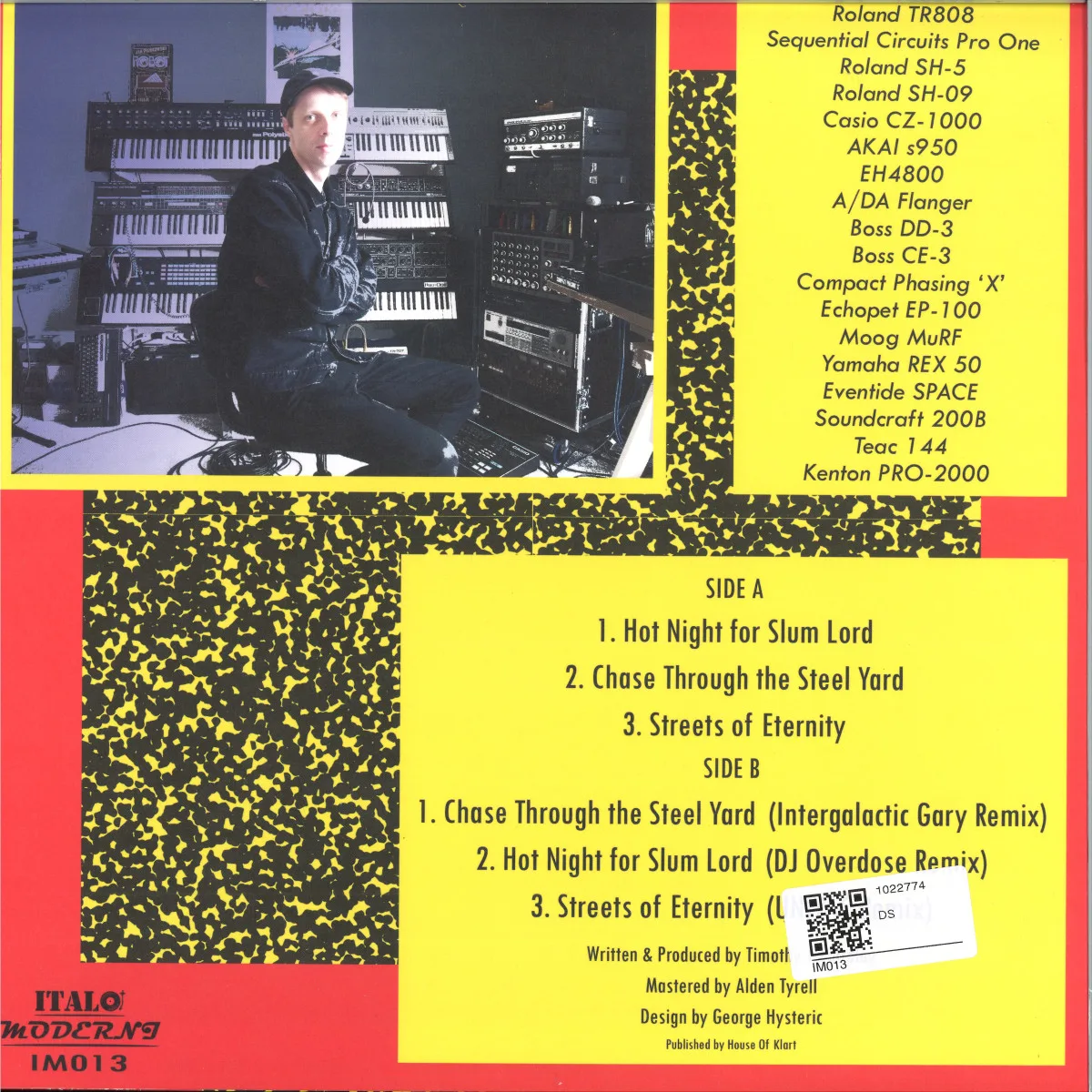 Back cover — Timothy J. Fairplay — HOT NIGHT FOR SLUM LORDS LP
