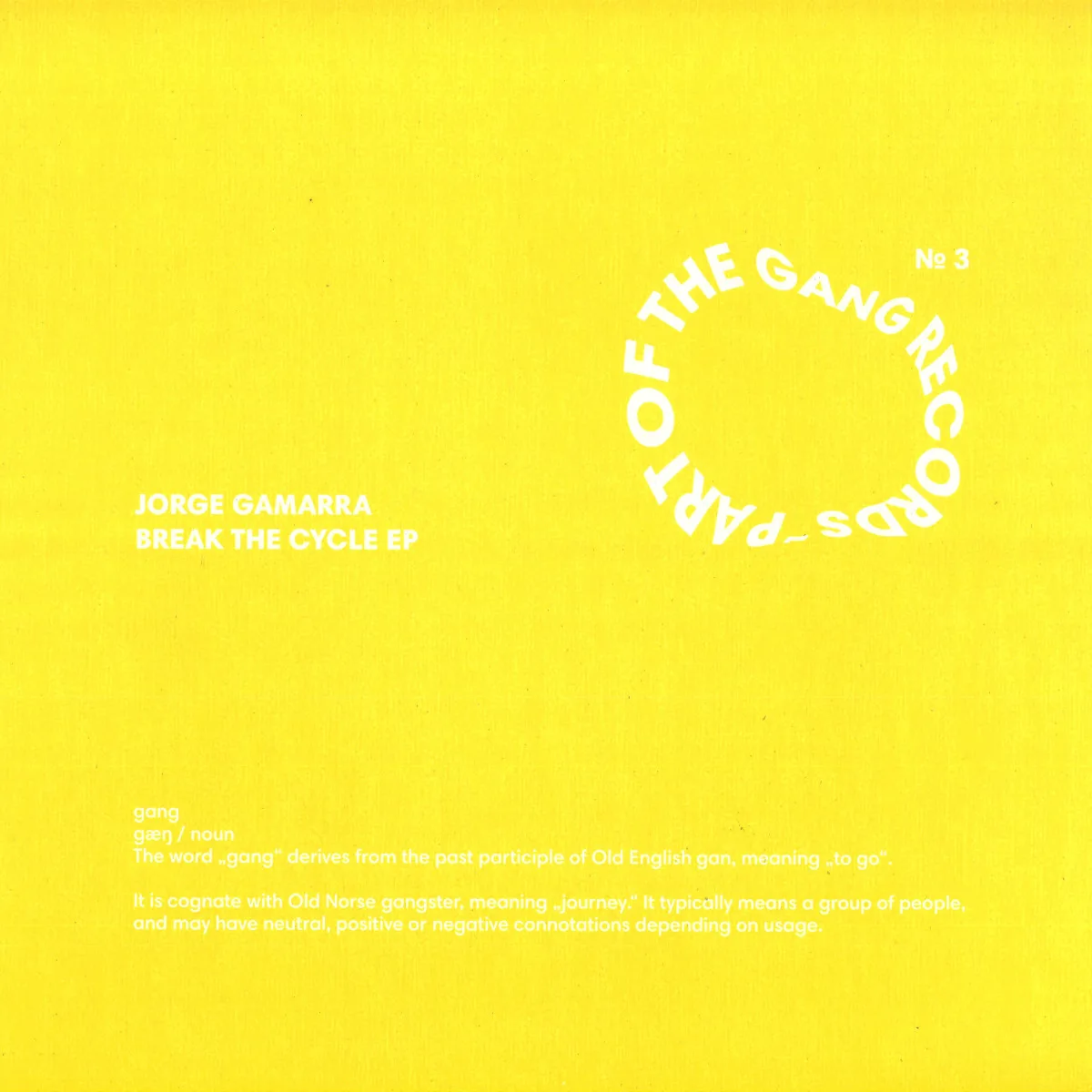 Back cover — Jorge Gamarra — Break The Cycle Ep