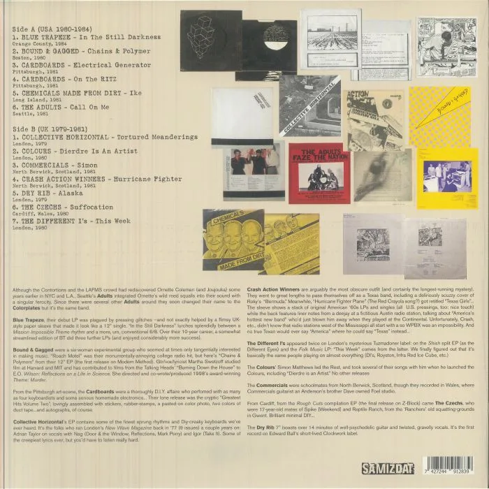 Обратная сторона обложки — VARIOUS — Postcards Vol 1: DIY & Indie Post Punk From USA & UK 1979-1984