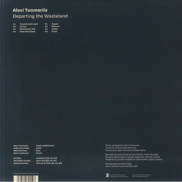 Back cover — Alexi TUOMARILA — Departing The Wasteland