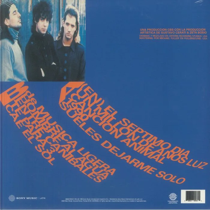 Back cover — SODA STEREO — Cancion Animal (reissue)