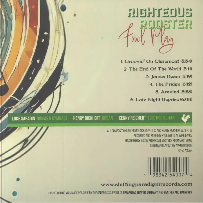 Back cover — RIGHTEOUS ROOSTER — Fowl Play