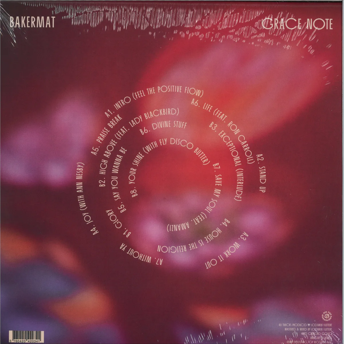 Back cover — Bakermat — Grace Note (Gatefold LP)
