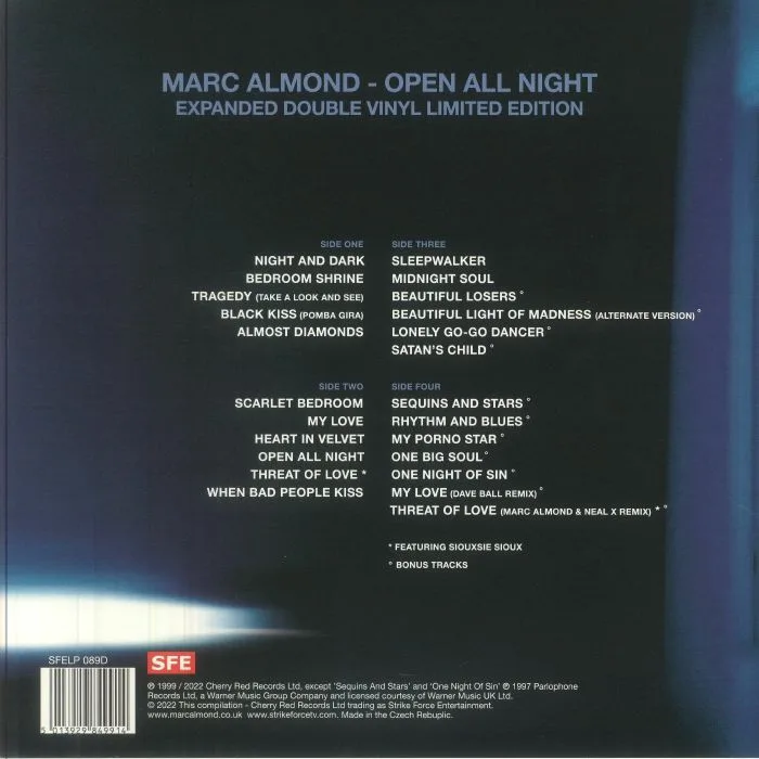 Back cover — Marc ALMOND — Open All Night