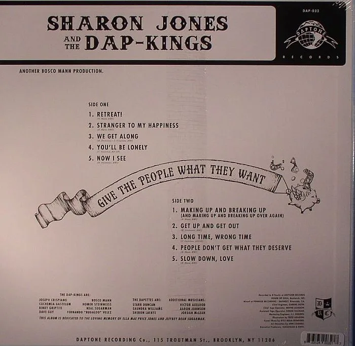 Back cover — Sharon JONES & THE DAP KINGS — Give The People What They Want