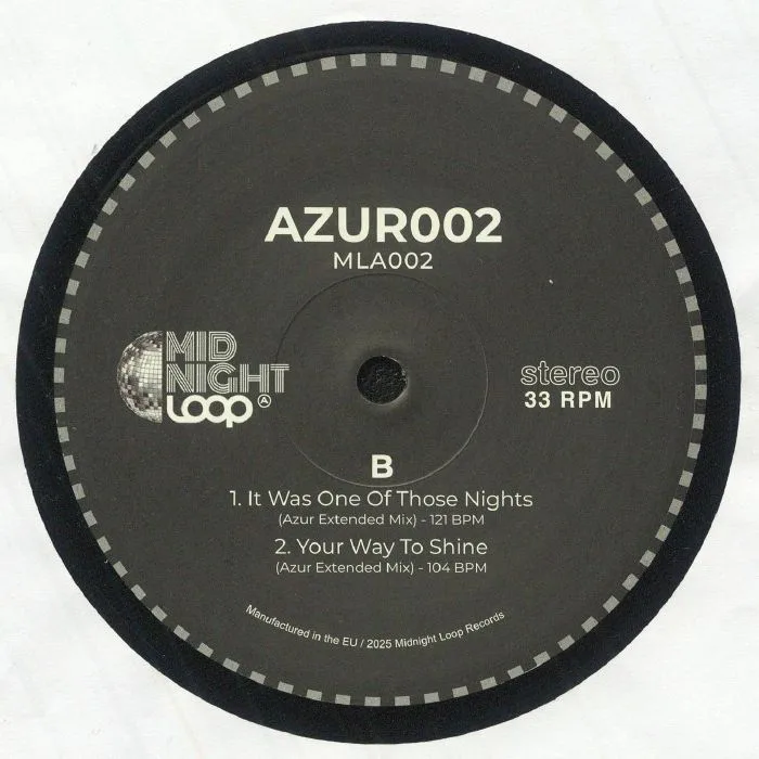 Back cover — MIDNIGHT LOOP — AZUR 002