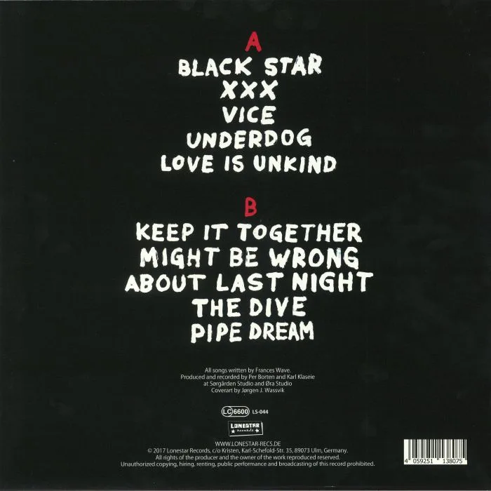 Back cover — FRANCES WAVE — Keep It Together