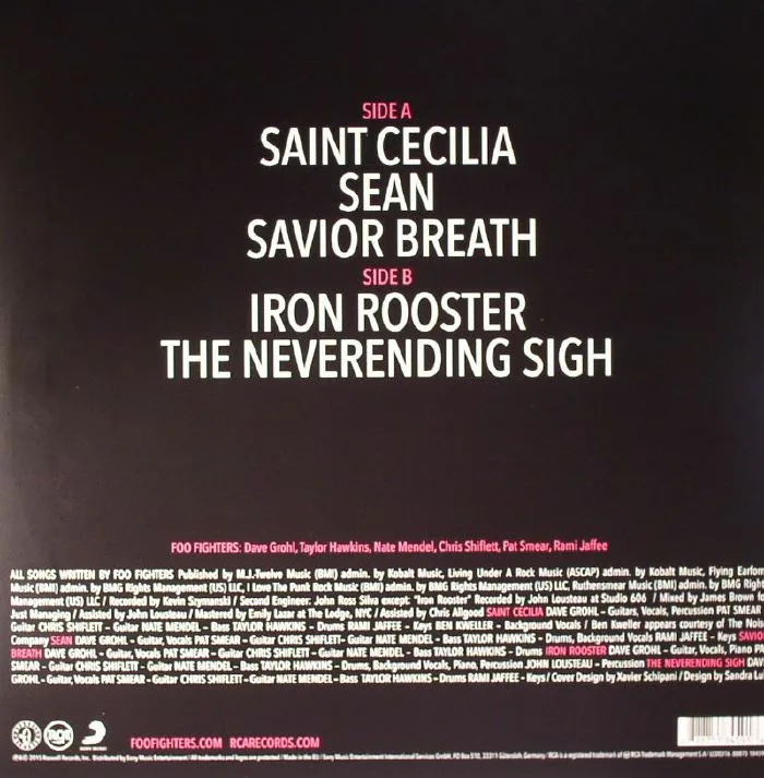 Обратная сторона обложки — FOO FIGHTERS — Saint Cecilia EP