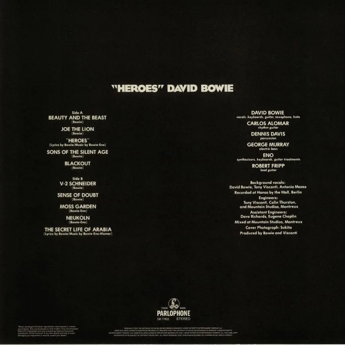 Back cover — David BOWIE — Heroes (reissue)