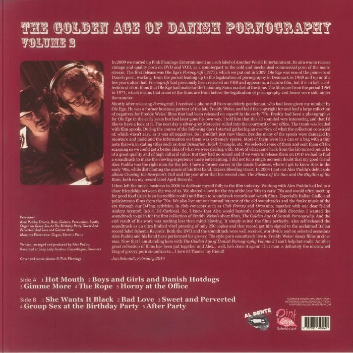 Обратная сторона обложки — Alex PUDDU — The Golden Age Of Danish Pornography Vol 2 (reissue)
