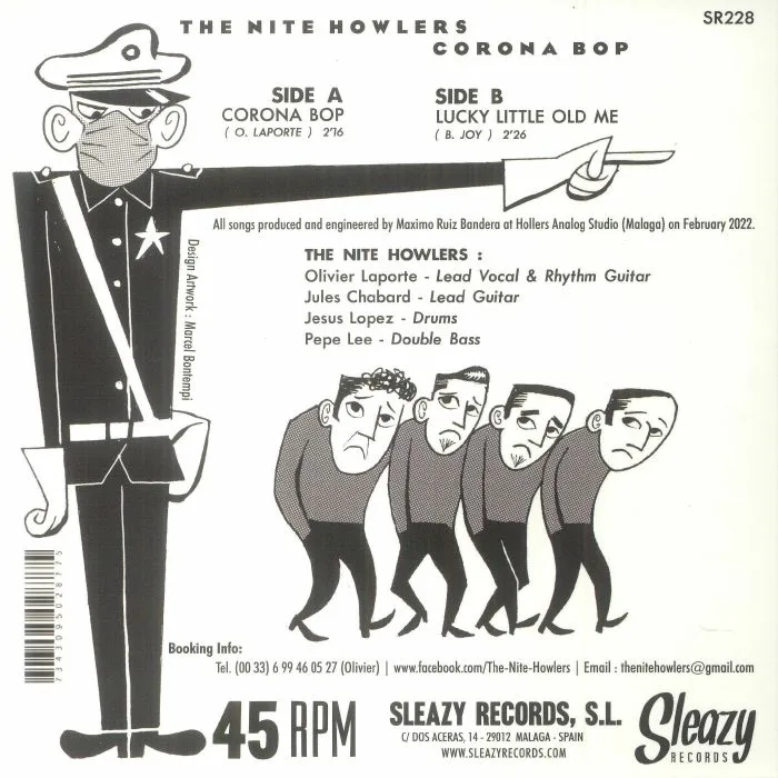 Back cover — The NITE HOWLERS — Corona Bop