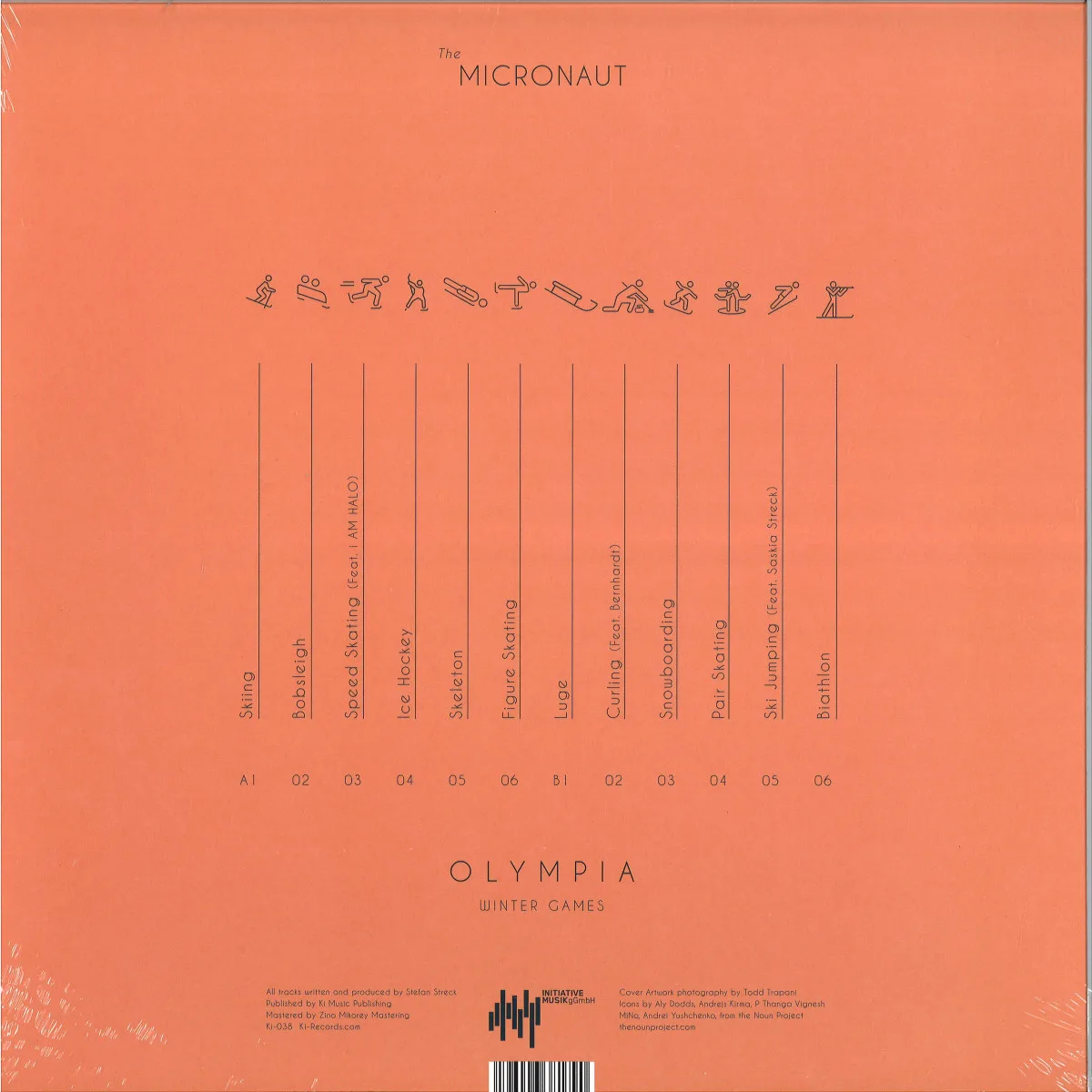 Back cover — The Micronaut — OLYMPIA - WINTER GAMES LP