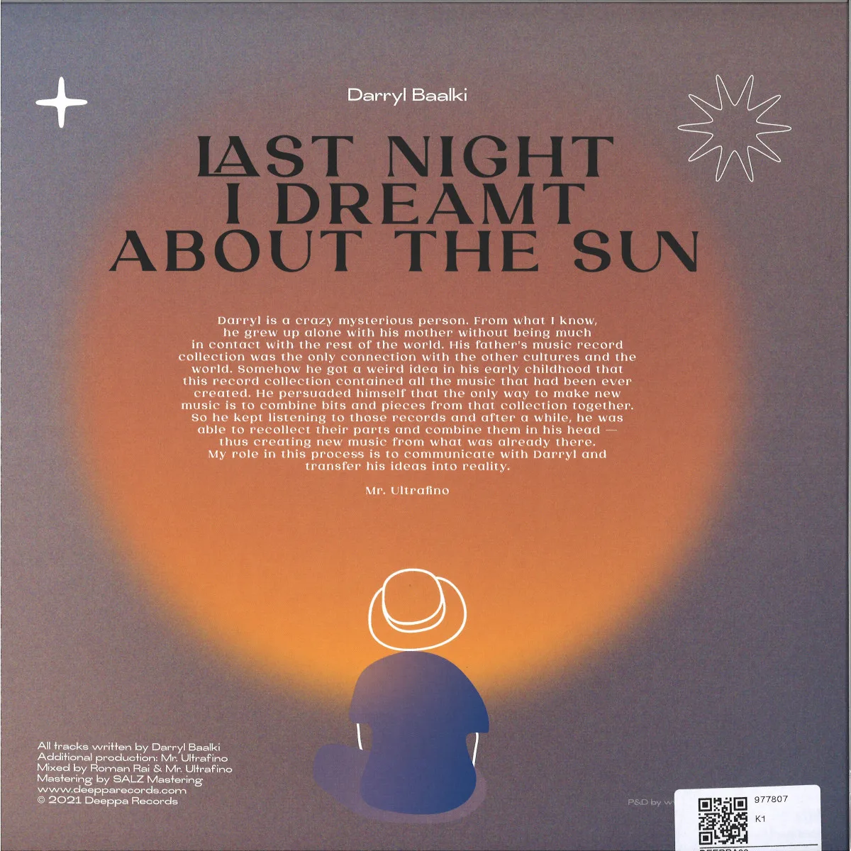 Обратная сторона обложки — Darryl Baalki — Last Night I Dreamt About The Sun EP