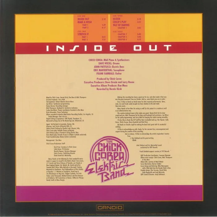 Back cover — CHICK COREA ELEKTRIC BAND — Inside Out