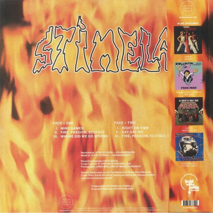 Обратная сторона обложки — STIMELA — Fire Passion Ecstasy (reissue)