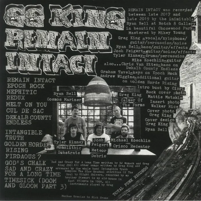 Обратная сторона обложки — GG KING — Remain Intact