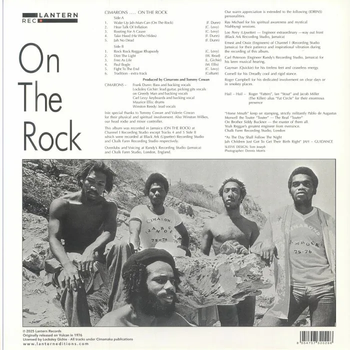 Back cover — The CIMARONS — On The Rock (Record Store Day RSD 2025)