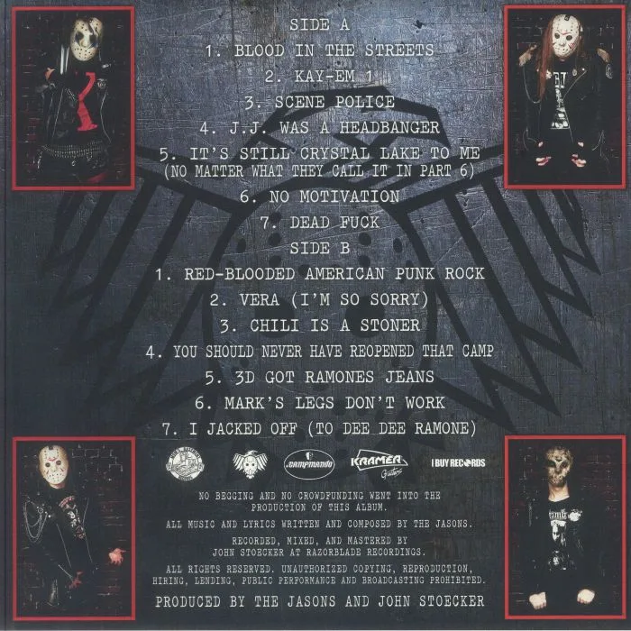 Back cover — The JASONS — Blood In The Streets
