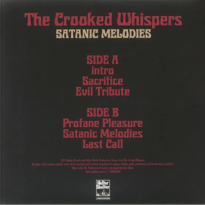 Обратная сторона обложки — The CROOKED WHISPERS — Satanic Melodies