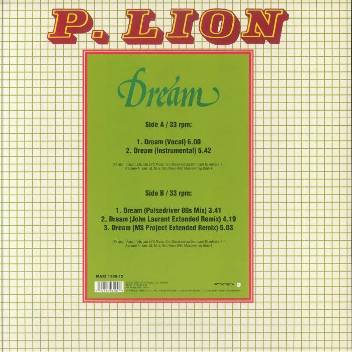 Back cover — P LION — Dream