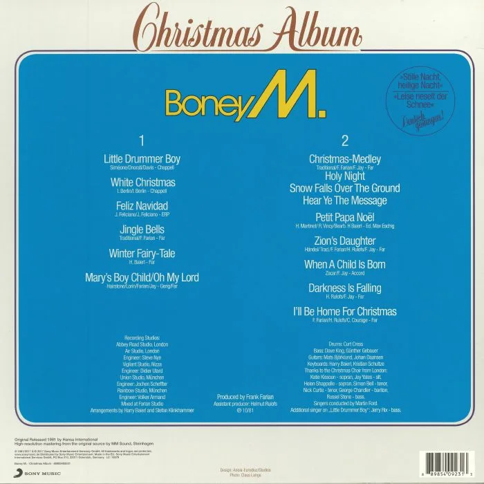 Обратная сторона обложки — BONEY M — Christmas Album (reissue)