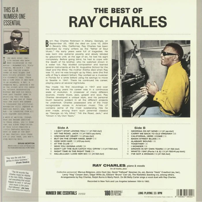 Обратная сторона обложки — Ray CHARLES — The Best Of Ray Charles