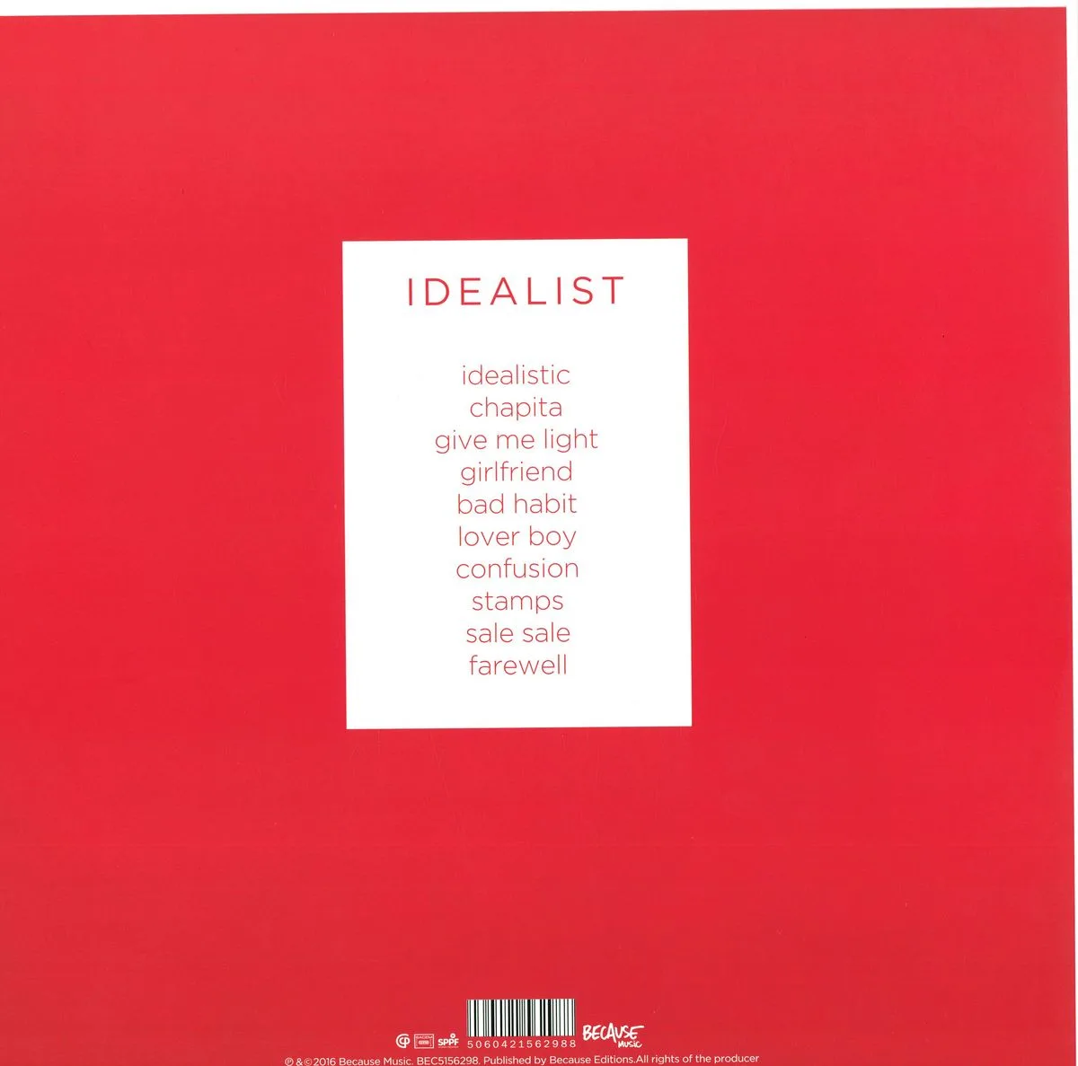 Обратная сторона обложки — Mind Enterprises — Idealist (lp + Cd)