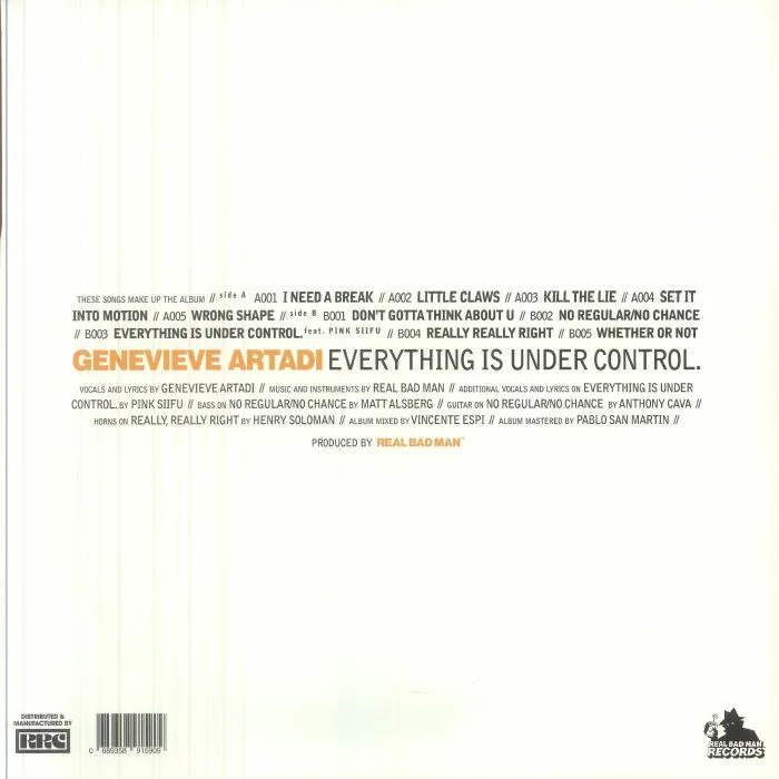 Обратная сторона обложки — Genevieve ARTADI — Everything Is Under Control