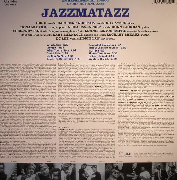 Back cover — GURU — Jazzmatazz Volume 1 (reissue)