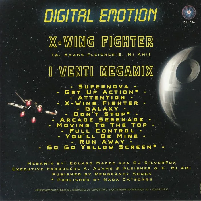 Back cover — DIGITAL EMOTION — X Wing Fighter