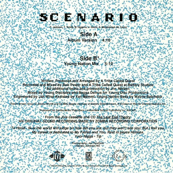Обратная сторона обложки — A TRIBE CALLED QUEST — Scenario (reissue)