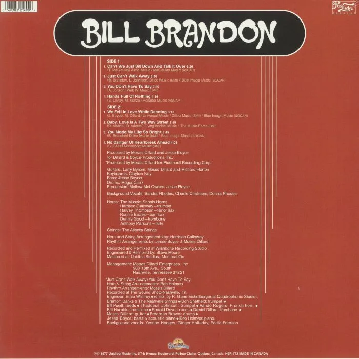 Back cover — Bill BRANDON — Bill Brandon