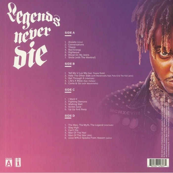 Back cover — JUICE WRLD — Legends Never Die