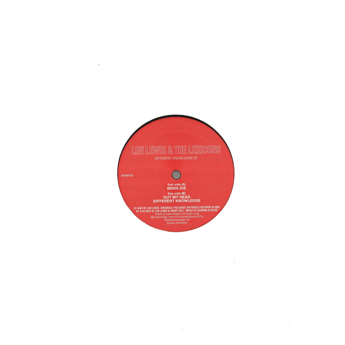 Back cover — Len Lewis & The Lexicons — Different Knowledge EP