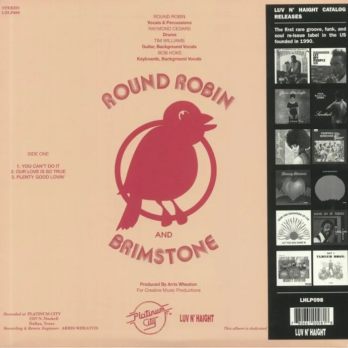Back cover — ROUND ROBIN & BRIMSTONE — Round Robin & Brimstone (Record Store Day RSD 2021)