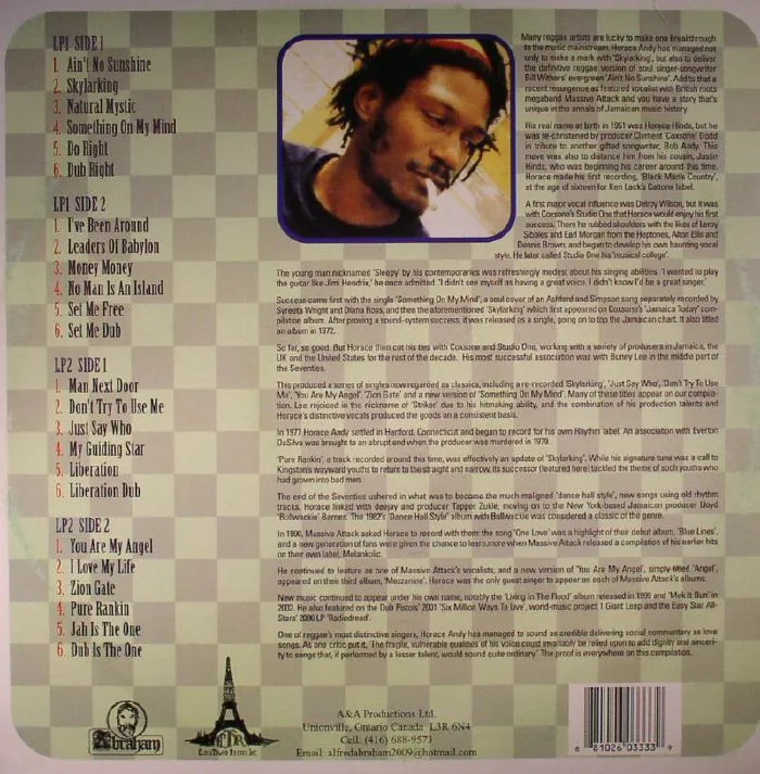 Back cover — Horace ANDY — Ain't No Sunshine: The Best Of Horace Andy