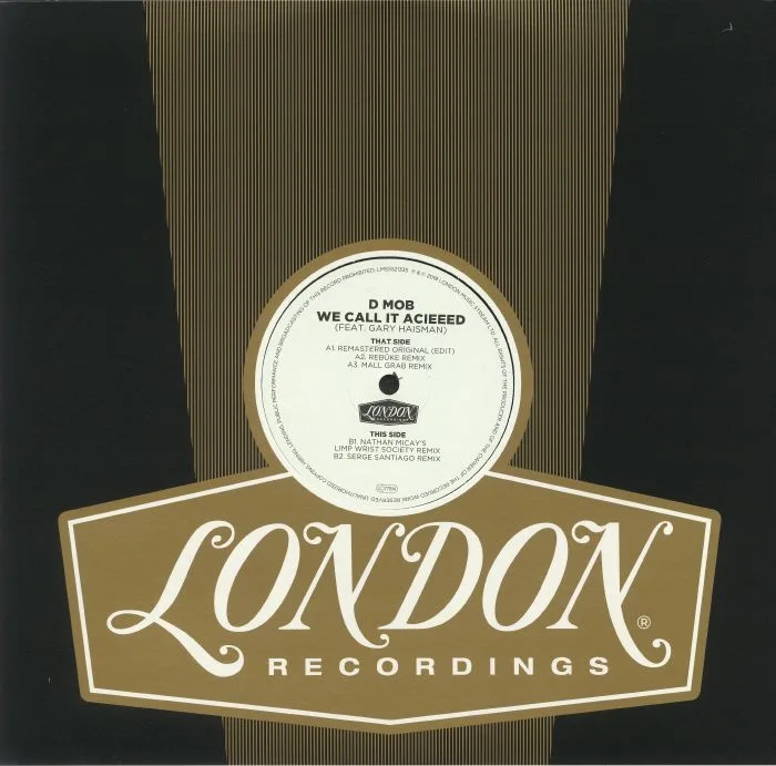 Back cover — D MOB feat GARY HAISMAN — We Call It Acieeed (remixes) (Record Store Day 2020)