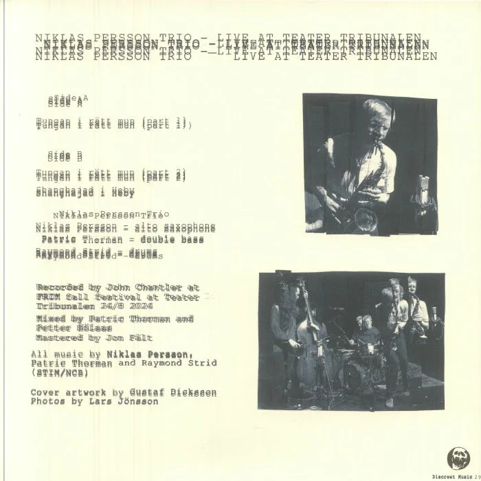 Обратная сторона обложки — NIKLAS PERSSON TRIO — Live At Teater Tribunalen