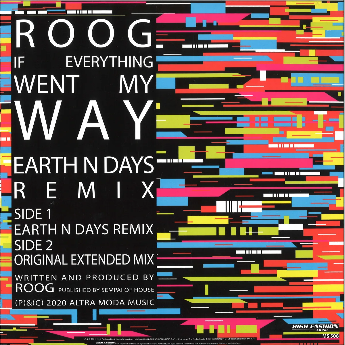 Back cover — Roog — IF EVERYTHING WENT MY MAY