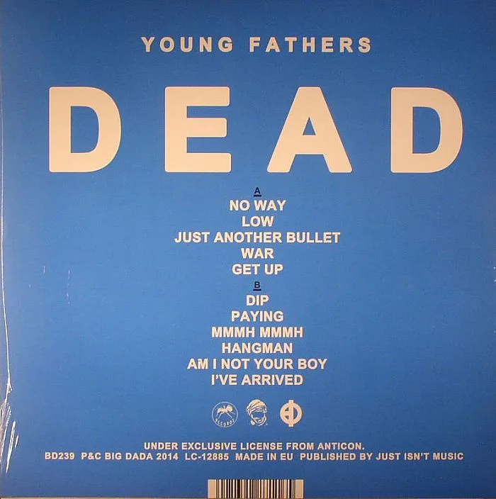 Back cover — YOUNG FATHERS — Dead